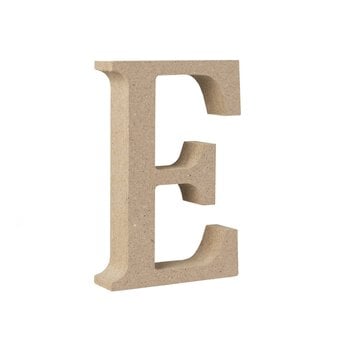 MDF Wooden Letter E 8cm