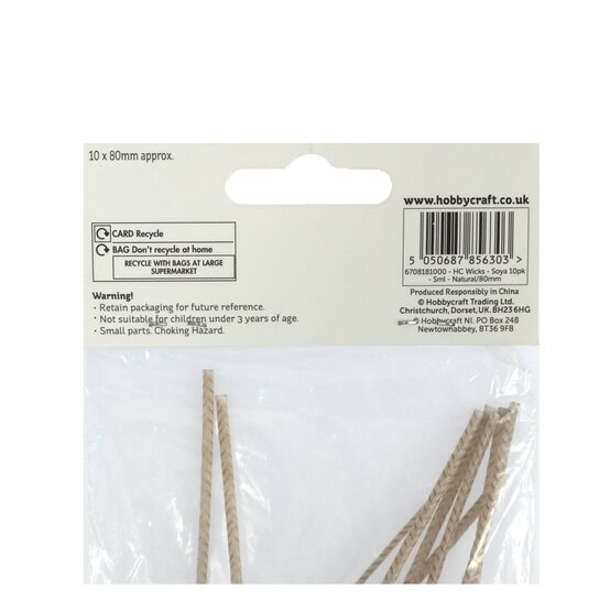 Pre-Waxed Wick Assemblies for Soya Wax 80mm 10 Pack image number 5