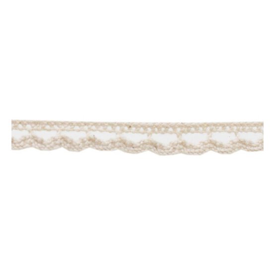 Cream Delicate Cotton Lace Ribbon 9mm x 5m image number 2