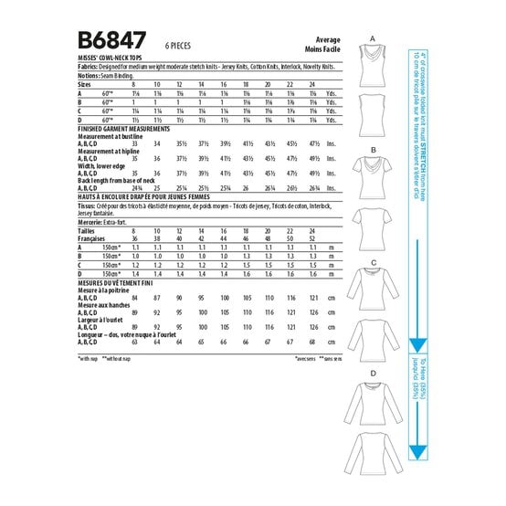 Butterick Women's Tops  Sewing Pattern B6847 (B5 8-16) image number 2