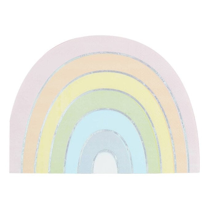 Ginger Ray Pastel Party Rainbow Napkins 16 Pack image number 1