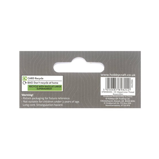 Brown Waxed Linen Thread 20m image number 3