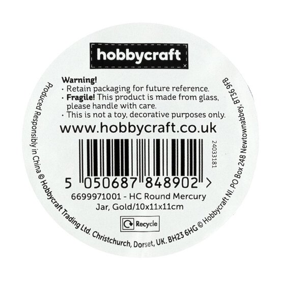 Gold Round Mercury Jar 11cm image number 4