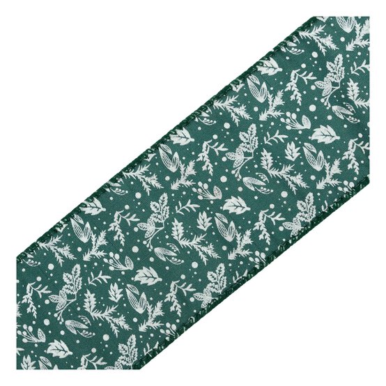 Festive Foliage Wire Edge Printed Ribbon 63mm x 3m image number 4