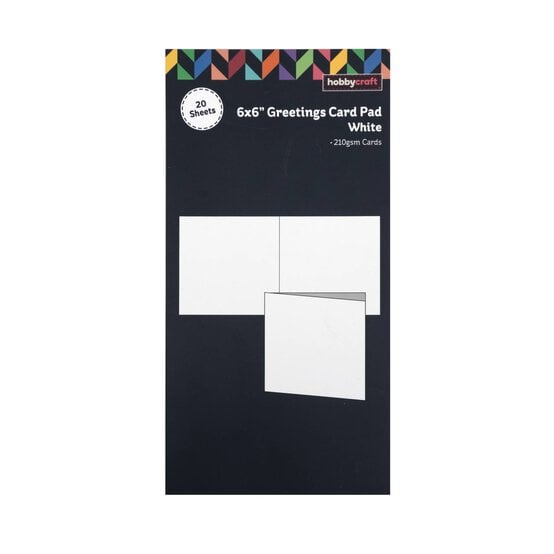 White Greetings Card Pad 6 x 6 Inches 20 Pack  image number 3