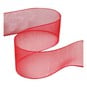 Red Organza Ribbon 25mm x 5m image number 1