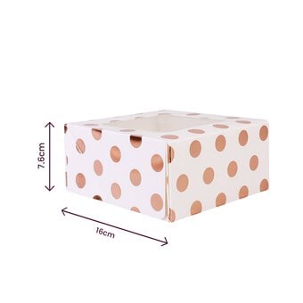Rose Gold Polka Dot Small Treat Boxes 2 Pack image number 4
