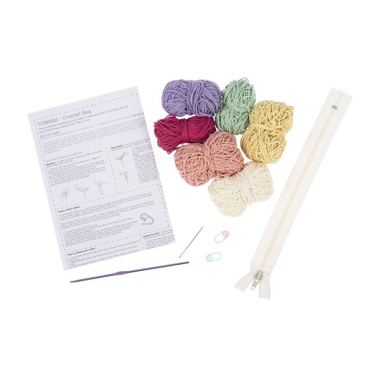 Trimits Floral Zip Bag Crochet Kit image number 4