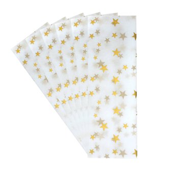 Gold Star Printed Tissue Paper 50cm x 70cm 6 Pack