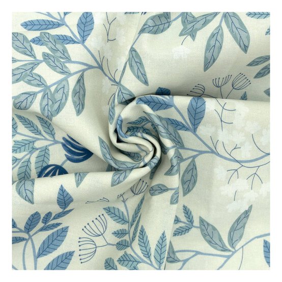 Blue Branches Cotton Fabric by the Metre image number 1