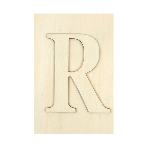Wooden Letter R Plaque 10cm x 15cm image number 1