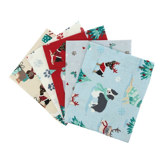 Christmas Dog Fat Quarters 5 Pack