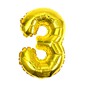 Gold Foil Number 3 Balloon image number 1