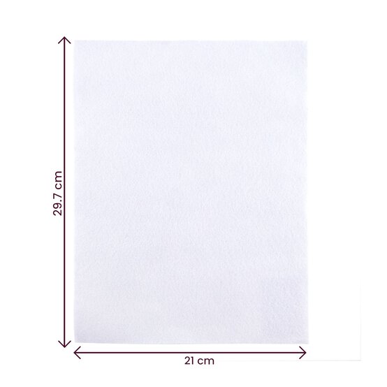 White Polyester Felt Sheet A4 image number 4