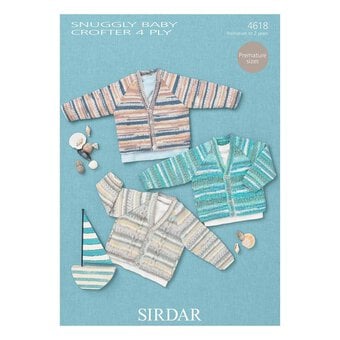 Sirdar Snuggly Baby Crofter 4 Ply Cardigan Digital Pattern 4618