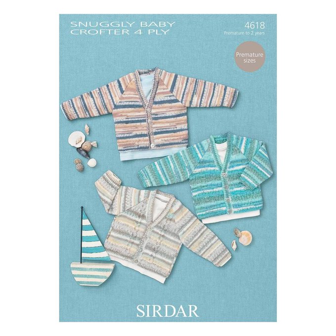 Sirdar Snuggly Baby Crofter 4 Ply Cardigan Digital Pattern 4618 image number 1
