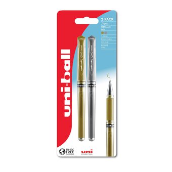 Uni Signo Silver and Gold Gel Pens 2 Pack