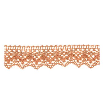 Rust 25mm Scallop Cotton Lace Trim by the Metre