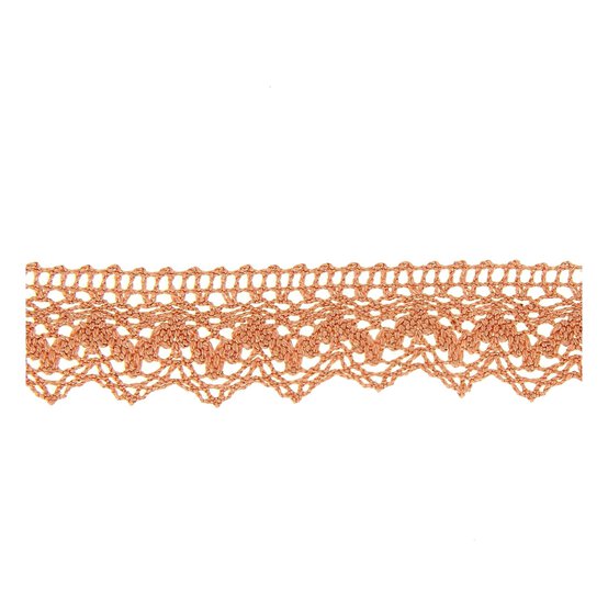 Rust 25mm Scallop Cotton Lace Trim by the Metre image number 1