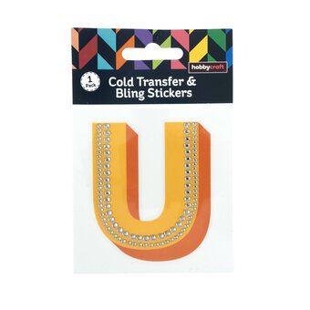 Cold Transfer and Bling Letter U Sticker Set