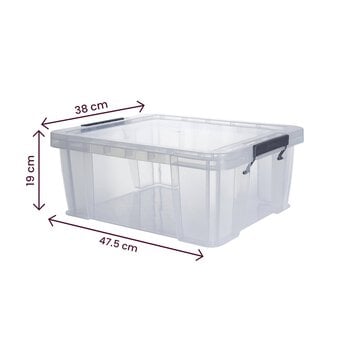 Whitefurze Allstore 24 Litre Clear Storage Box  image number 4