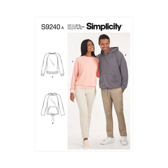 Simplicity Unisex Shirts Sewing Pattern S9240 (A XS-XL)