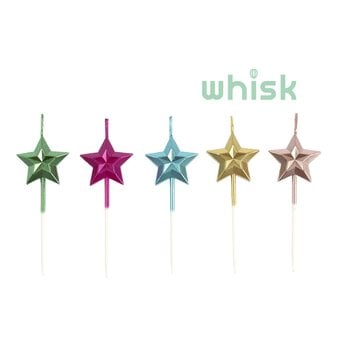 Whisk Assorted Metallic Star Candles 5 Pack