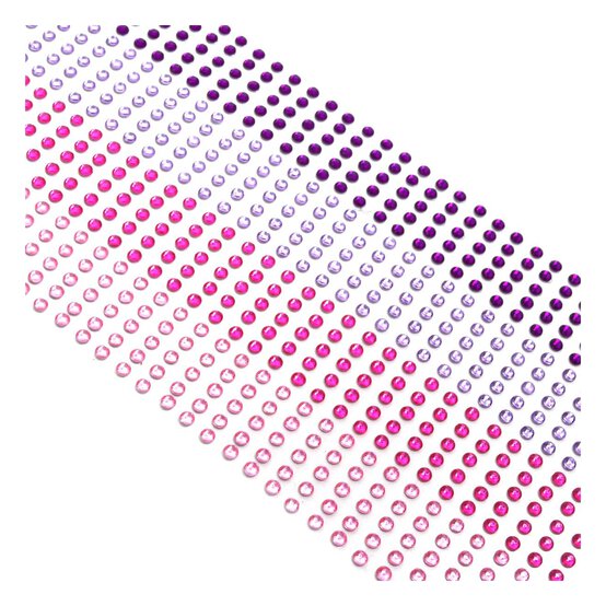 Mixed Pink Adhesive Gems 3mm 1080 Pack image number 1