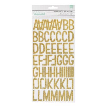 Shine On Gold Alphabet Glitter Foam Thickers Stickers