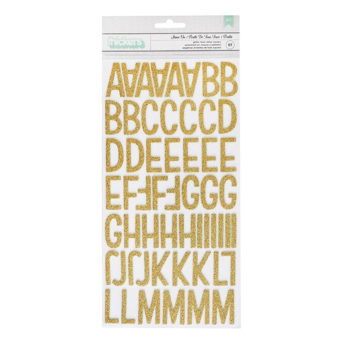 Shine On Gold Alphabet Glitter Foam Thickers Stickers image number 1