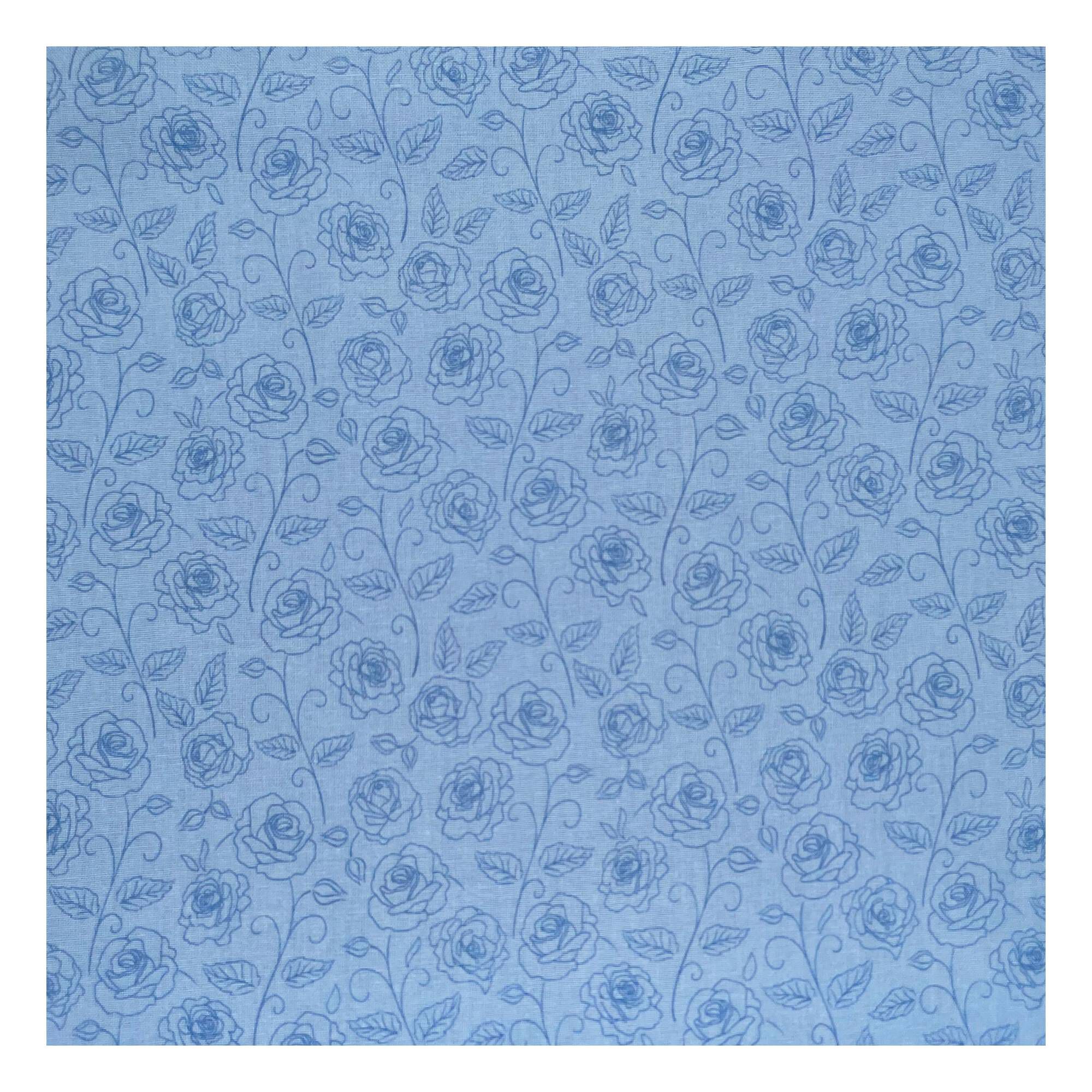 Sky Blue Cotton Rose Blender Fabric by the Metre | Hobbycraft