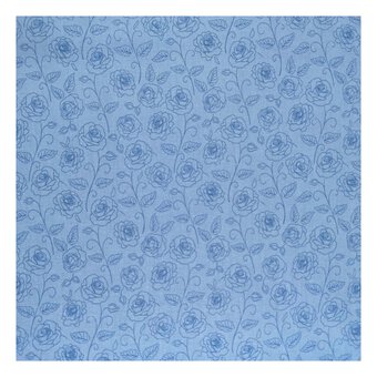 Sky Blue Cotton Rose Blender Fabric by the Metre