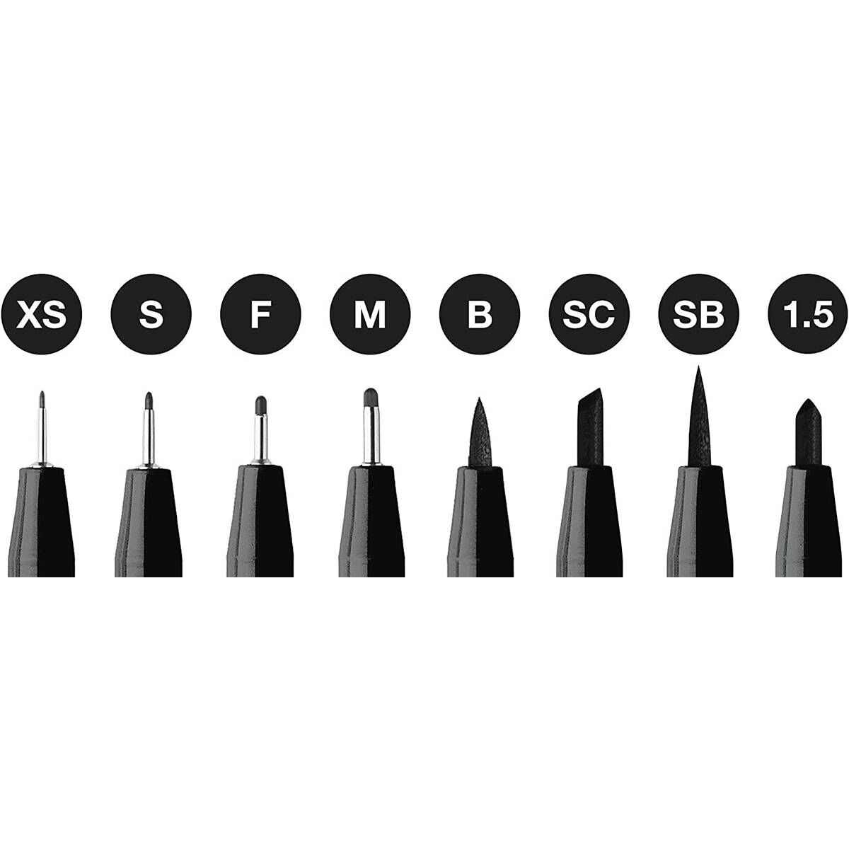 FaberCastell Black Pitt Artist Pens 8 Pack Hobbycraft