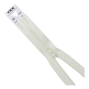 YKK Cream Dress and Skirt Zip 36cm