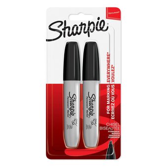 Sharpie Black Chisel Permanent Marker Set 2 Pack