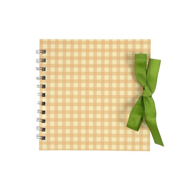 Spiral Bound Gingham Scrapbook 6 x 6 Inches image number 1