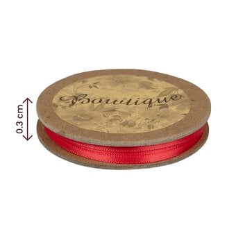 Poppy Red Double-Faced Satin Ribbon 3mm x 5m image number 4