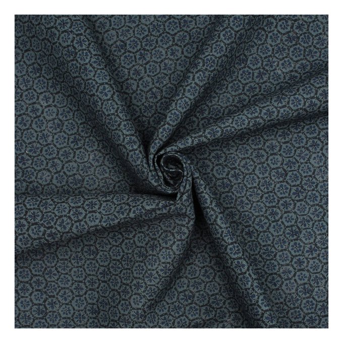 Sevenberry Indigo Blue Homespun Cotton Fabric by the Metre image number 1