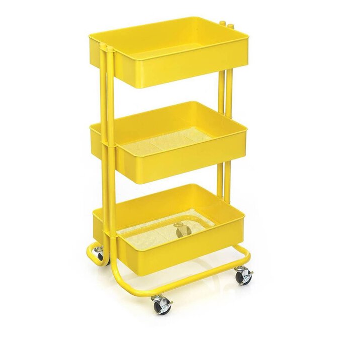 Yellow Three Tier Storage Trolley image number 1