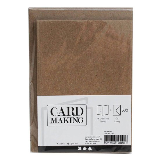 Natural Brown Cards  A6 6 Pack image number 2