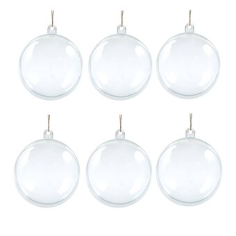 Small Fillable Baubles 6cm 6 Pack