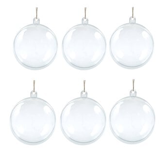Small Fillable Baubles 6cm 6 Pack