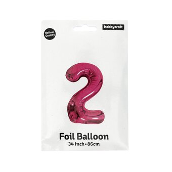 Extra Large Pink Foil Number 2 Balloon image number 3