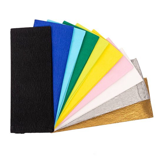 Assorted Crepe Paper 100cm x 50cm 10 Pack image number 1