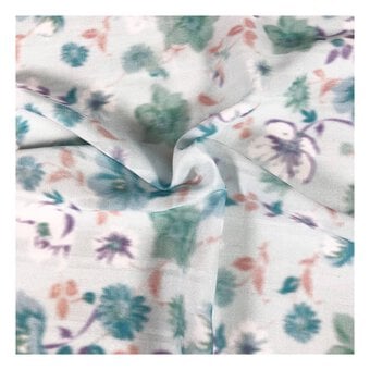 Green Watercolour Floral Fabric by the Metre