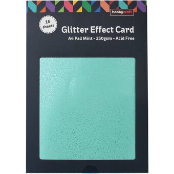 Mint Glitter Effect Card A4 16 Sheets image number 3