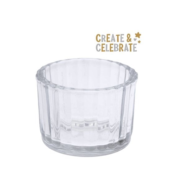Create & Celebrate Glass Ribbed Votive 5cm image number 1