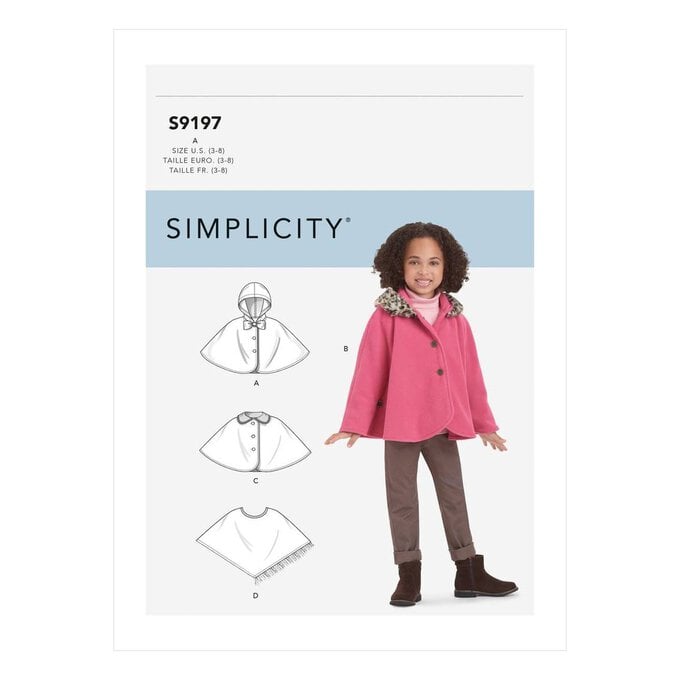 Simplicity Kids’ Cape Sewing Pattern S9197 (3-8) image number 1
