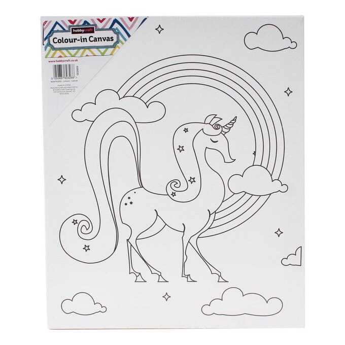 Unicorn Colour-In Canvas image number 1