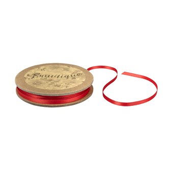 Red Double-Faced Satin Ribbon 3mm x 5m